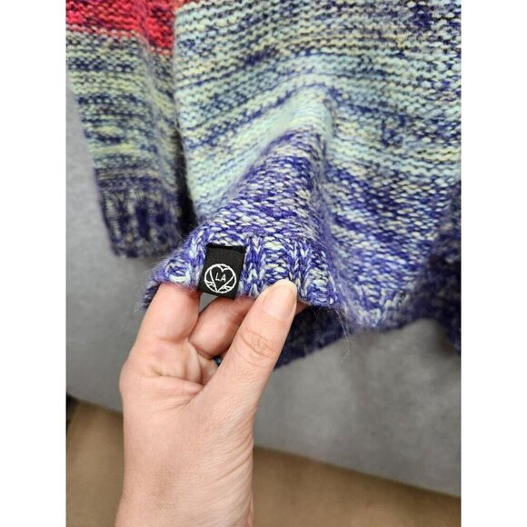 Multicolor Knit Striped Long Sleeve Sweater By LA Hearts Medium - Picture 2 of 6